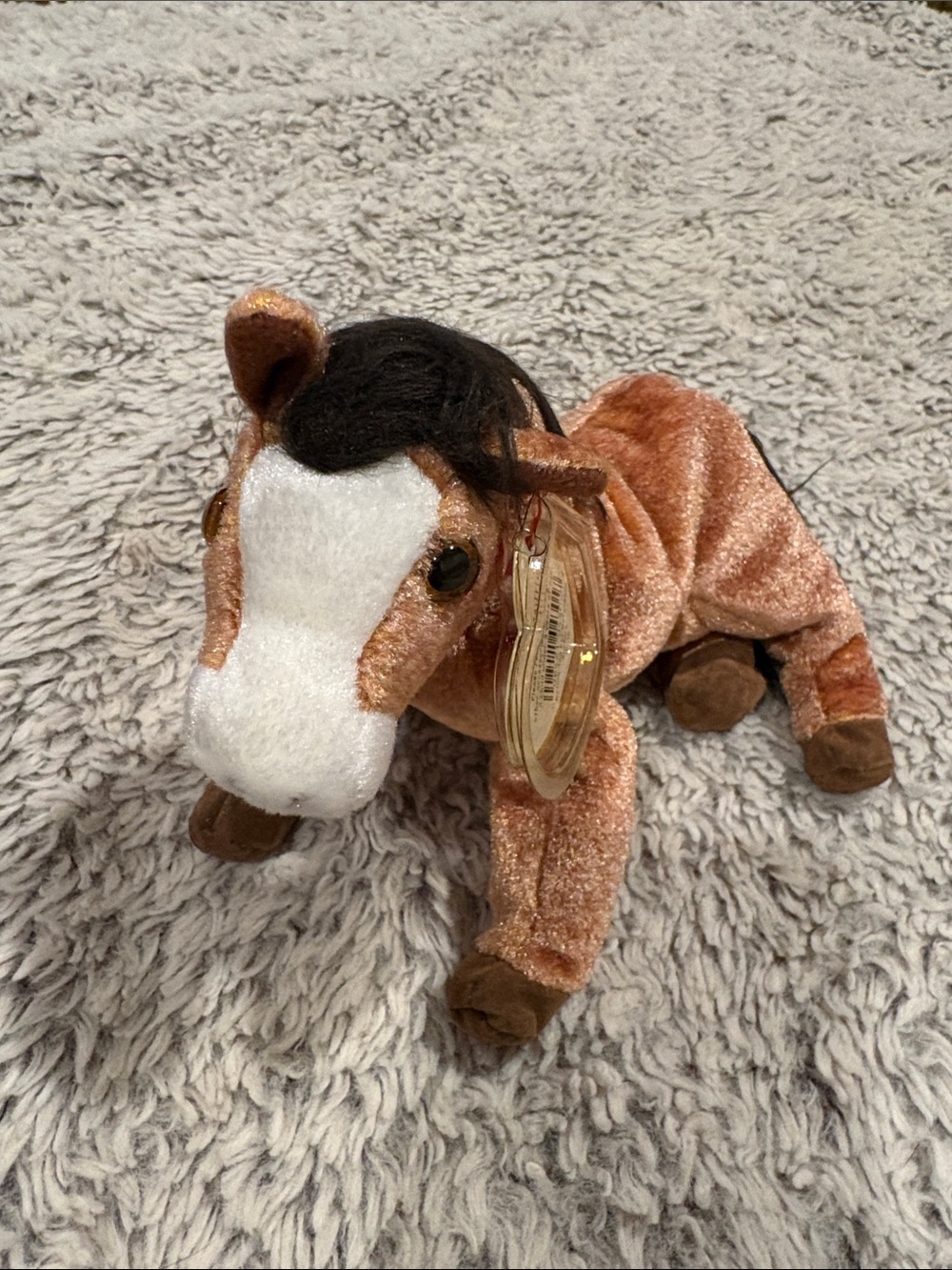 Ty Beanie Baby Oats Horse Kids OS Brown Excellent 2000 Collection Original Tags